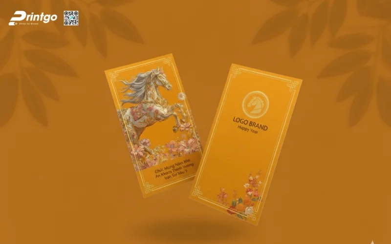 Mẫu bao lì xì con ngựa màu vàng tài lộc