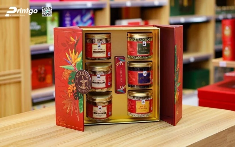 Mẫu hộp quà tết 6 món dạng cánh bướm