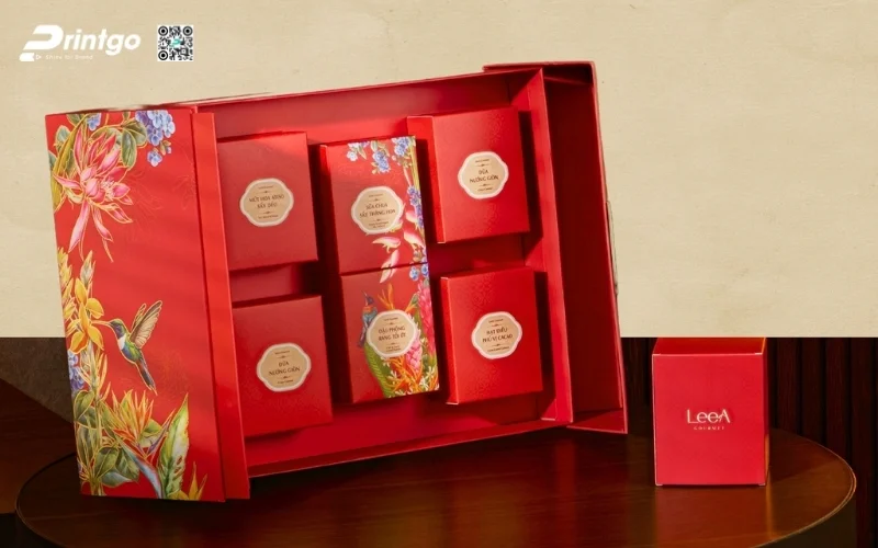 Mẫu hộp quà tết 6 món dạng cánh bướm