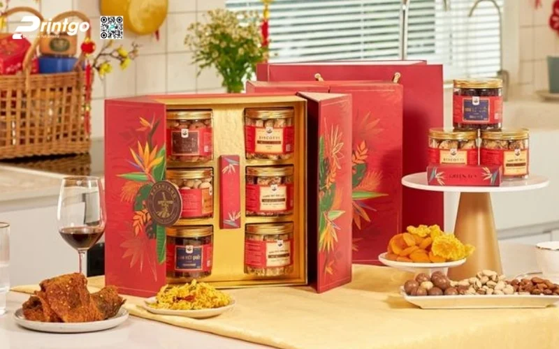 Mẫu hộp quà tết 6 món dạng cánh bướm