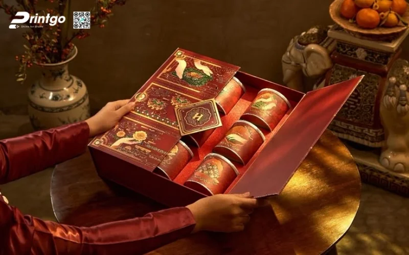 Mẫu hộp quà tết 6 món dạng cánh bướm