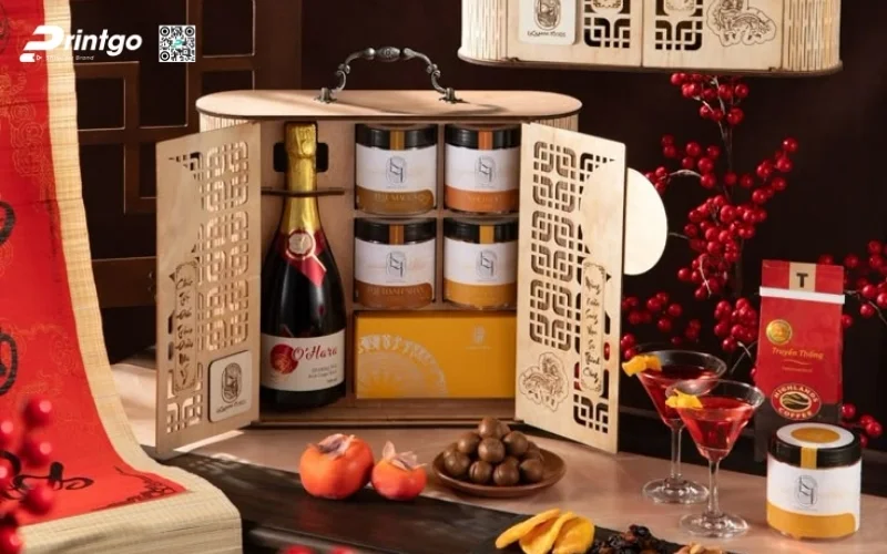 Mẫu hộp quà tết 6 món dạng cánh bướm