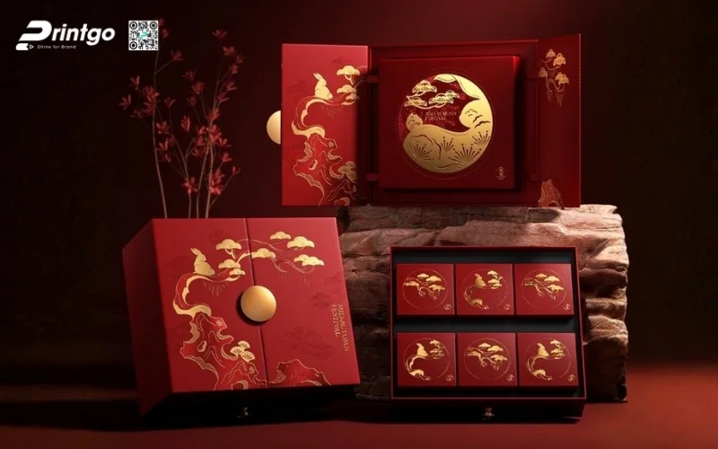 Mẫu hộp quà tết 6 món dạng cánh bướm