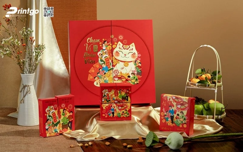 Mẫu hộp quà tết 6 món dạng cánh bướm