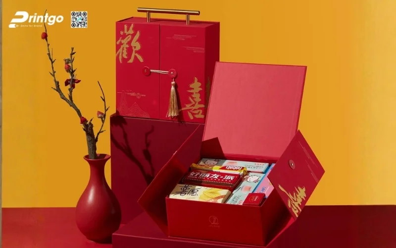 Mẫu hộp quà tết 6 món dạng cánh bướm