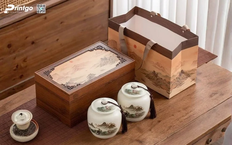 Mẫu hộp quà tết bằng gỗ âm dương phổ biến