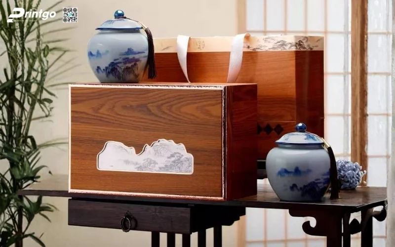 Mẫu hộp quà tết bằng gỗ âm dương phổ biến