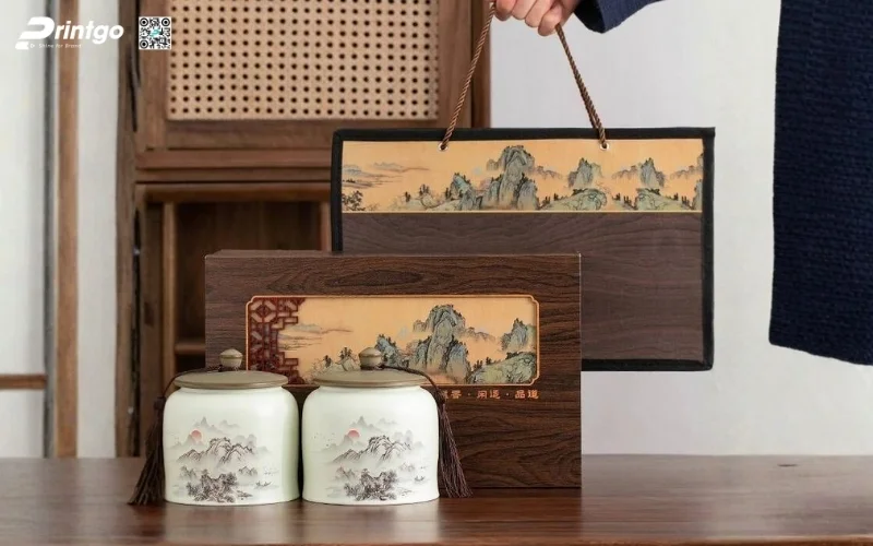 Mẫu hộp quà tết bằng gỗ âm dương phổ biến