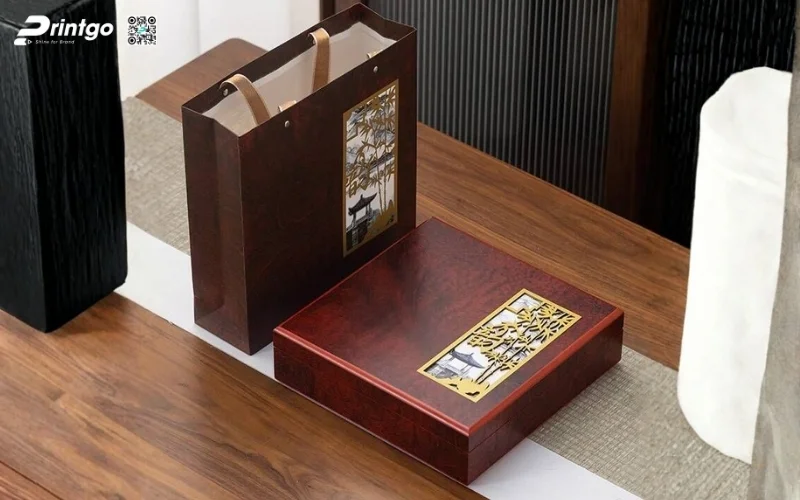Mẫu hộp quà tết bằng gỗ âm dương phổ biến