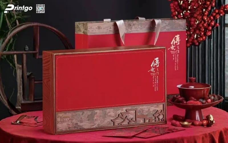 Mẫu hộp quà tết bằng gỗ âm dương phổ biến