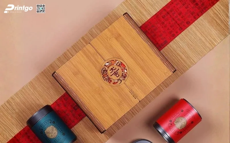 Mẫu hộp quà tết bằng gỗ quy cách cánh bướm