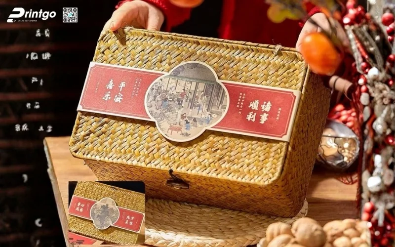 Mẫu hộp quà tết bằng gỗ nắp lật có bản lề