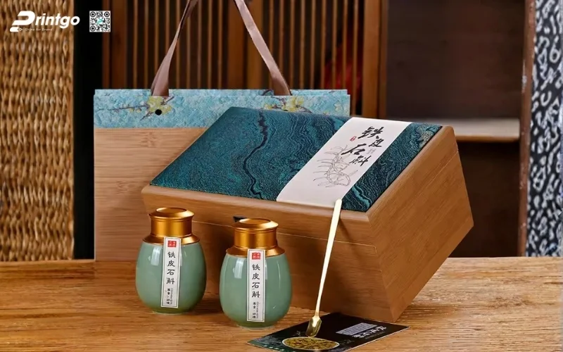 Mẫu hộp quà tết bằng gỗ nắp lật có bản lề