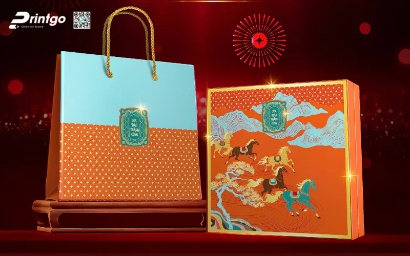 Hộp quà tết luxury thiết kế linh vật con ngựa