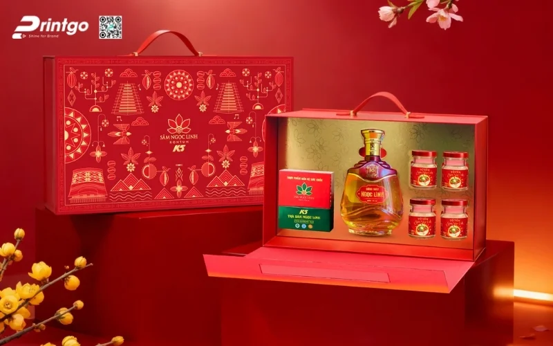 Mẫu hộp quà tết sâm Ngọc Linh