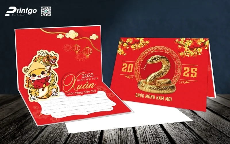 Mẫu thiệp chúc Tết khách hàng 3D
