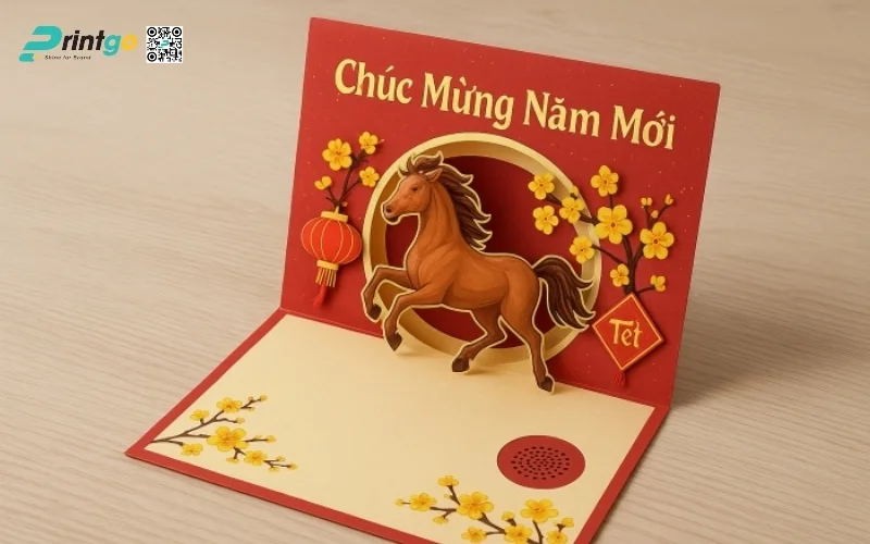 Mẫu thiệp chúc Tết khách hàng 3D