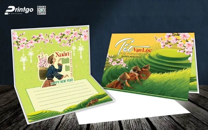 Mẫu thiệp chúc Tết khách hàng 3D