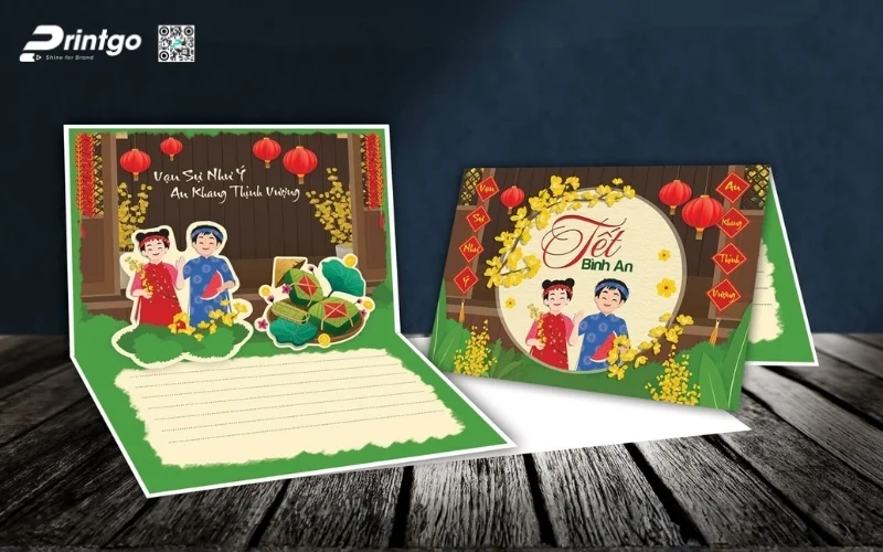 Mẫu thiệp chúc Tết khách hàng 3D
