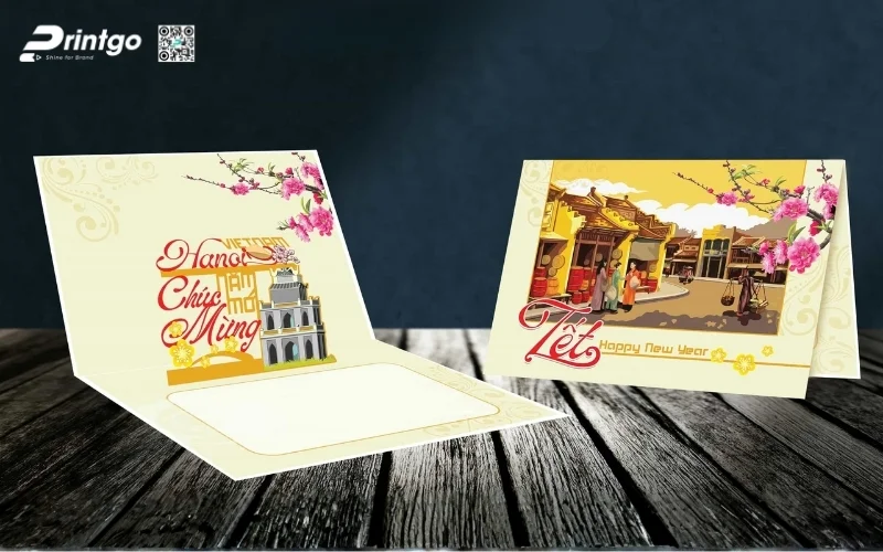 Mẫu thiệp chúc Tết khách hàng 3D
