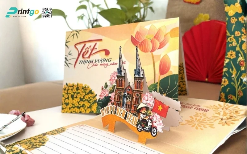 Mẫu thiệp chúc Tết khách hàng 3D