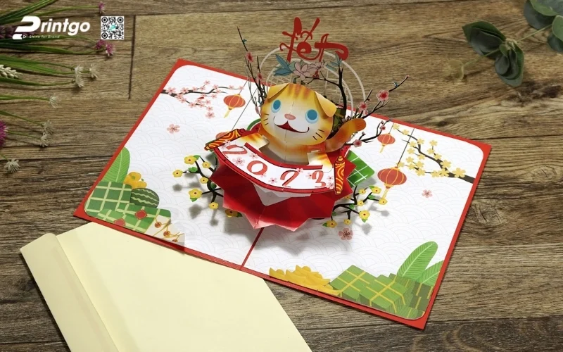 Mẫu thiệp chúc Tết khách hàng 3D