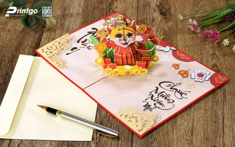 Mẫu thiệp chúc Tết khách hàng 3D