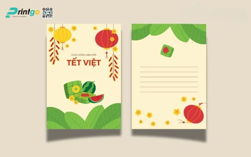 Mẫu thiệp chúc Tết khách hàng màu vàng thịnh vượng