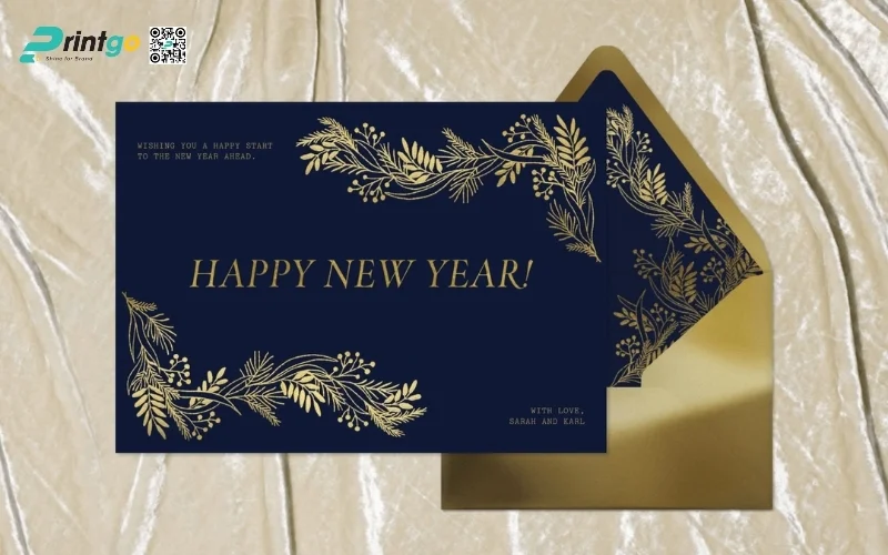 Mẫu thiệp chúc Tết khách hàng màu xanh hy vọng