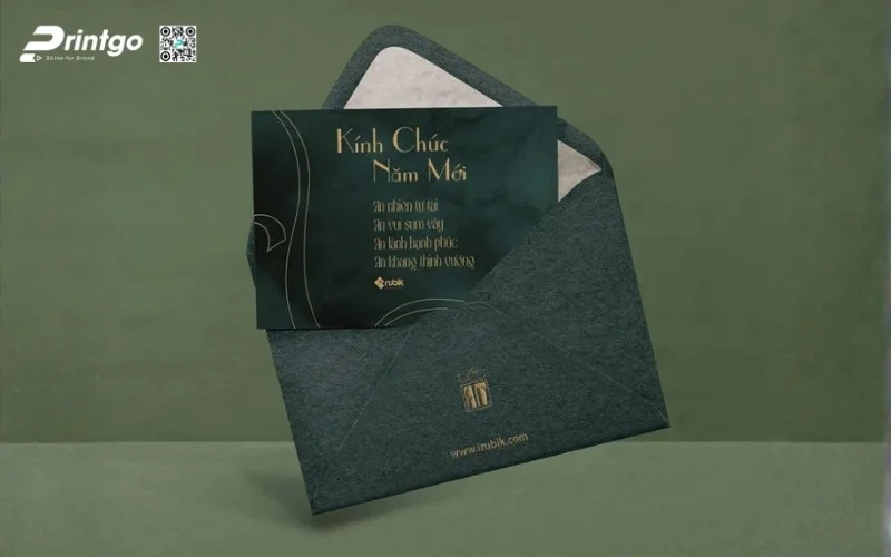Mẫu thiệp chúc Tết khách hàng màu xanh hy vọng