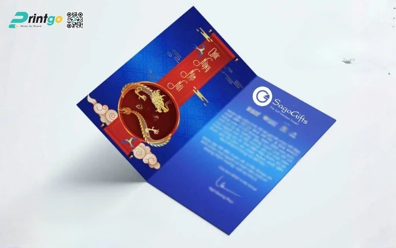 Mẫu thiệp chúc Tết khách hàng màu xanh hy vọng