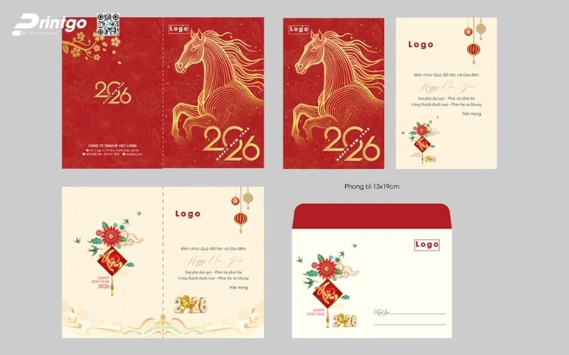 Dịch vụ thiết kế & in thiệp chúc mừng năm mới con ngựa tại Printgo