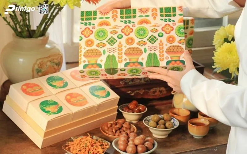Mẫu hộp quà tết không rượu hình chữ nhật 