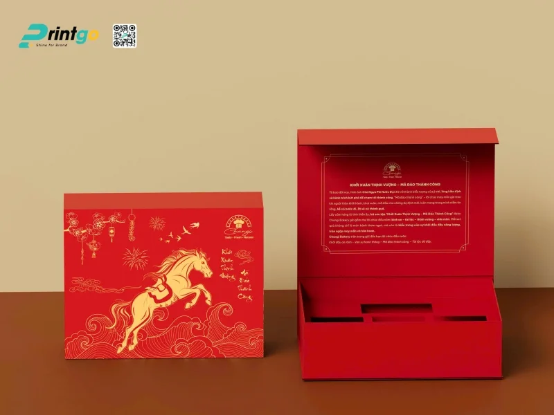 Mẫu hộp quà tết không rượu hình chữ nhật 