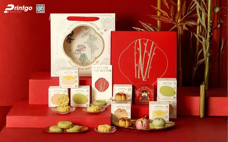 Mẫu hộp quà tết không rượu hình vuông 