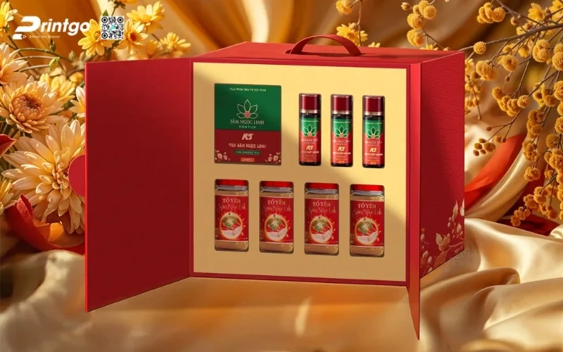 Mẫu hộp quà tết sâm Ngọc Linh