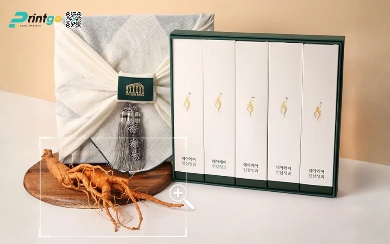 Mẫu hộp quà tết nhân sâm nguyên củ