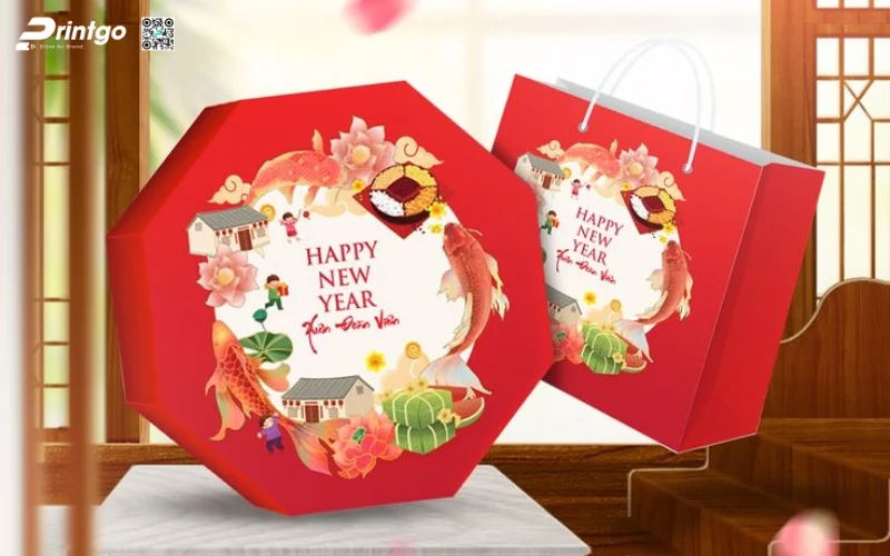 Mẫu hộp quà tết không rượu có quy cách đặc biệt