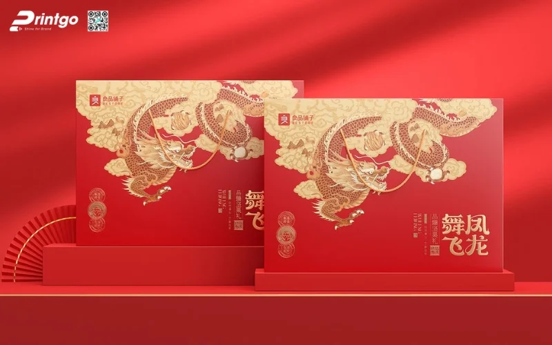Mẫu hộp quà tết không rượu hình chữ nhật 