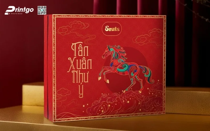 Hộp quà tết luxury thiết kế linh vật con ngựa