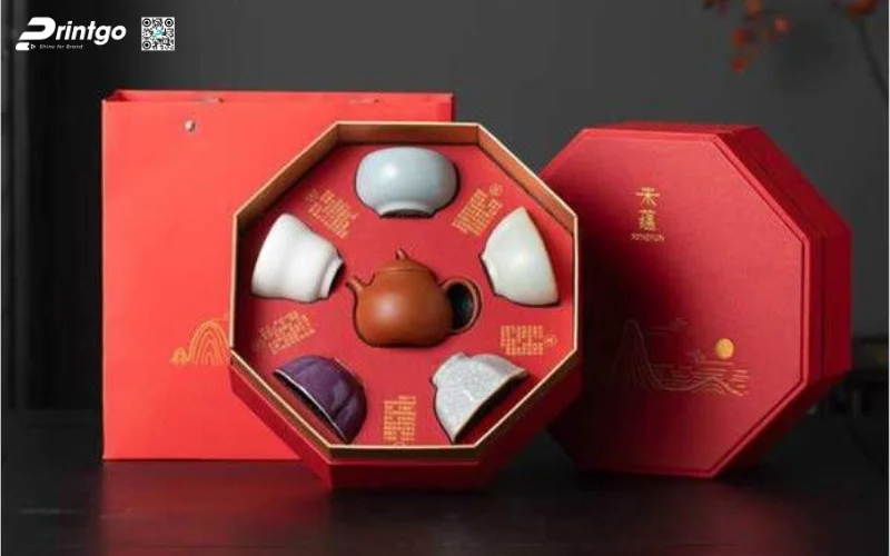 Mẫu hộp quà tết không rượu có quy cách đặc biệt