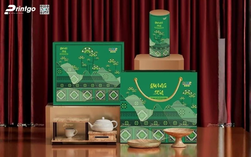 Mẫu hộp quà tết không rượu hình vuông 
