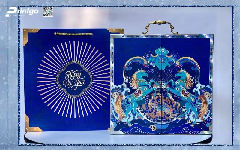 Hộp quà tết luxury thiết kế linh vật con ngựa