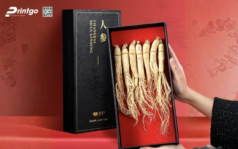 Mẫu hộp quà tết nhân sâm nguyên củ