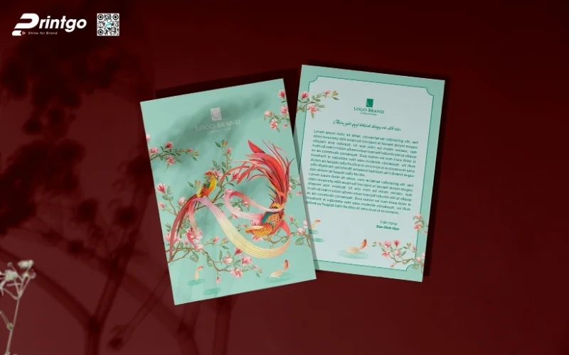 Mẫu thiệp chúc mừng năm mới con ngựa màu xanh hy vọng