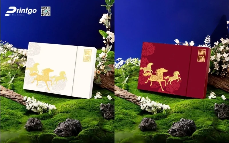 Hộp quà tết luxury thiết kế linh vật con ngựa