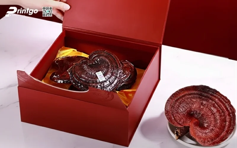 Mẫu hộp quà Tết nấm linh chi cao cấp và sang trọng nhất 2026