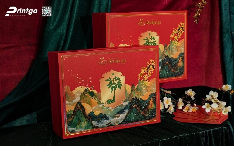 Mẫu hộp quà tết sâm Ngọc Linh