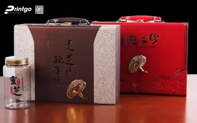 Mẫu hộp quà Tết nấm linh chi cao cấp và sang trọng nhất 2026