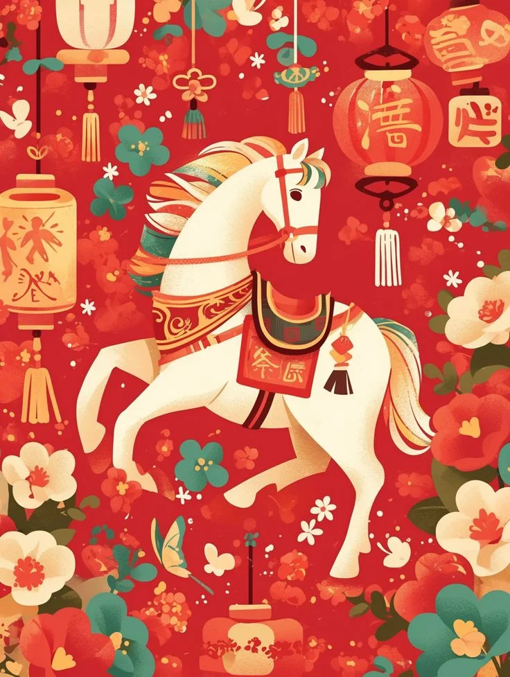 Một số ý tưởng thiết kế mẫu thiệp chúc mừng năm mới con ngựa sáng tạo